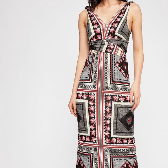 Free People - Katie Patchwork Midi Dress - M - Picture 2 of 8